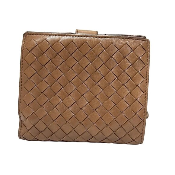 Auth BOTTEGA VENETA Intrecciato 114073 Brown Leather unclear Bifold Wallet - Picture 2 of 5